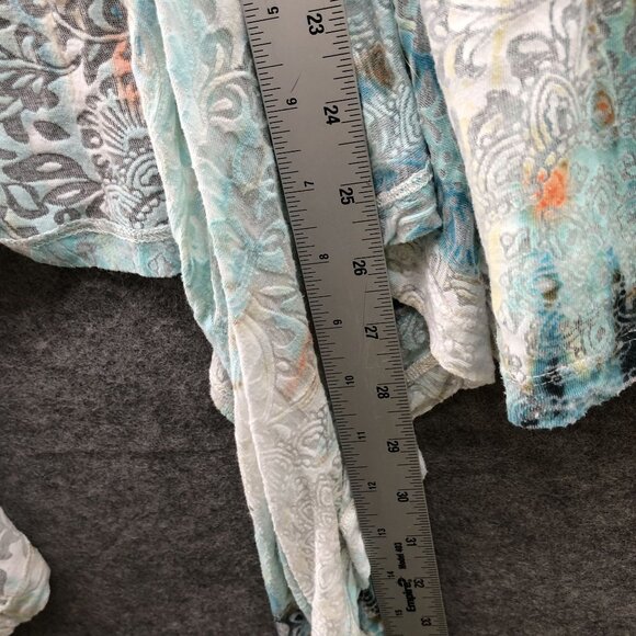 Calvin Klein Cardigan Womens 1X Lightweight Jacquard Paisley Print Beaded Open - Picture 9 of 9